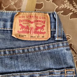 Levis 514 Straight Fit Performance Wash Mens Jeans Boys Size 27x29