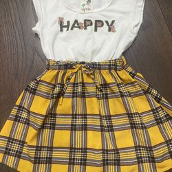 Girls Mustard Plaid Dress Size 2t By Lily Bleu #3