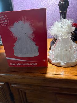 Fiber Optic Acrylic Angel Figurine with Changing Colors