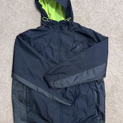 MANCHESTER CITY Official Sport SOCCER Full-Zip Jacket FUTBOL Coat / Men’s X-Large XL / Excellent Condition! / Black, Grey & Neon