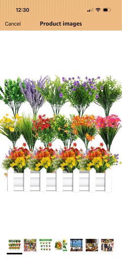 31 Bundles Artificial Plants Flowers Outdoor Spring Decoration Faux Flowers for Outdoor Planters Fake Wildflowers Faux Flowers Bulk for Hanging Plante