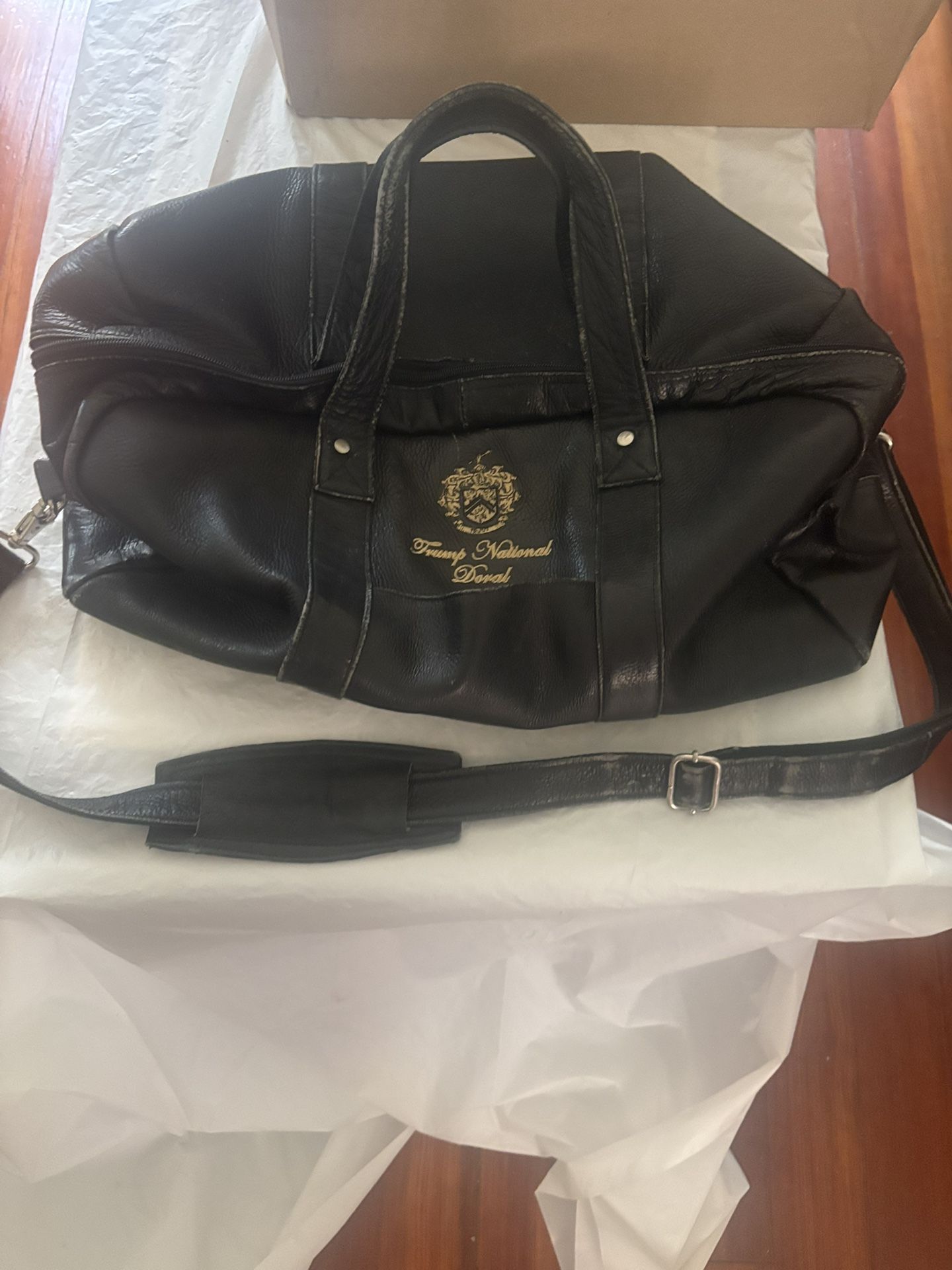 Vintage “Trump” National Doral Leather Carry On Case