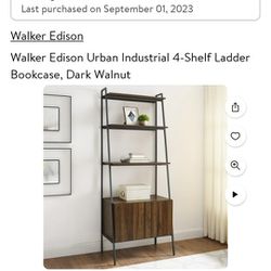 Walker Edison 72" Metal and Wood Ladder Storage