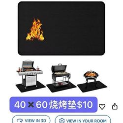 60 x 40 inch Under Grill Mats for Outdoor Grill, Double-Sidea Fireproof Deck and Patio Protector Mat