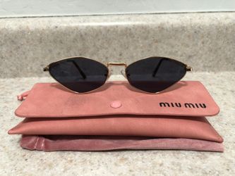 MIU MIU SMU56ZS Gold Women Sunglasses AUTHENTIC