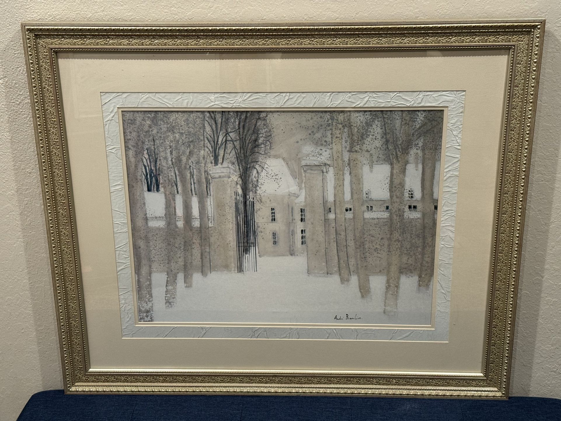 Listed French Artist ANDRE BRASILIER "LOUPEIGNE SOUS LA NIEGE" Rare Lithograph