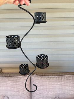 PartyLite Black Metal Hanging / Spiral Tea-light Holder. P8511 (Johnstown Ohio)