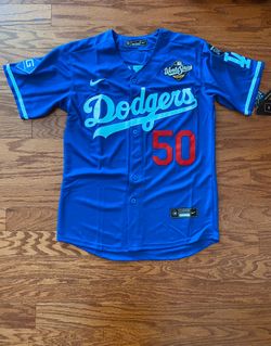 Blue Los Angeles dodgers mookie Betts World Series jersey