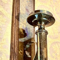 Beautiful elegant quality set 2 wall mounted candle holders H19xL4xD5.5 inch LbsSet 5.6