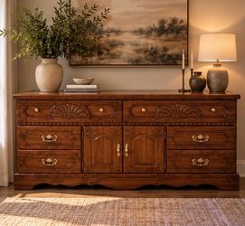 FREE DELIVERY Wood Dresser with Shell Carvings