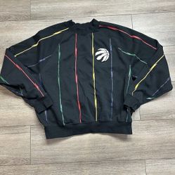 HBC The Bay x Toronto Raptors Unisex Crewneck Sweater Size M NBA Black 