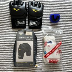 MMA Gloves, Mouth Guard, Padded Mits (Adult)