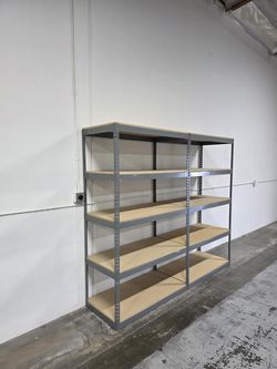 5 Tier Shelving 48 in W x 24 in D American Made Used Heavy Duty Steel Boltless Storage Racks Delivery Available