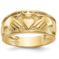 14K Men’s Claddaugh Band Size 10