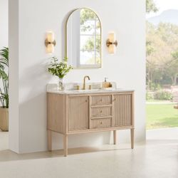 48” Bathroom Vanity In Light Wood Color 