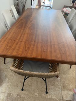 Designer Walnut Dining Table – Solid Wood – Excellent Condition – $1,000