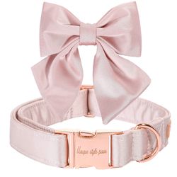Cute pink bow collar size Small