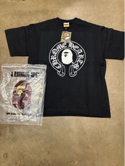 Black Chrome Heart Bape Tee
