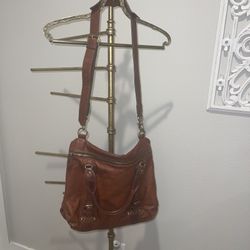 Sabina Honey Brown Large Leather Shoulder Bag Purse