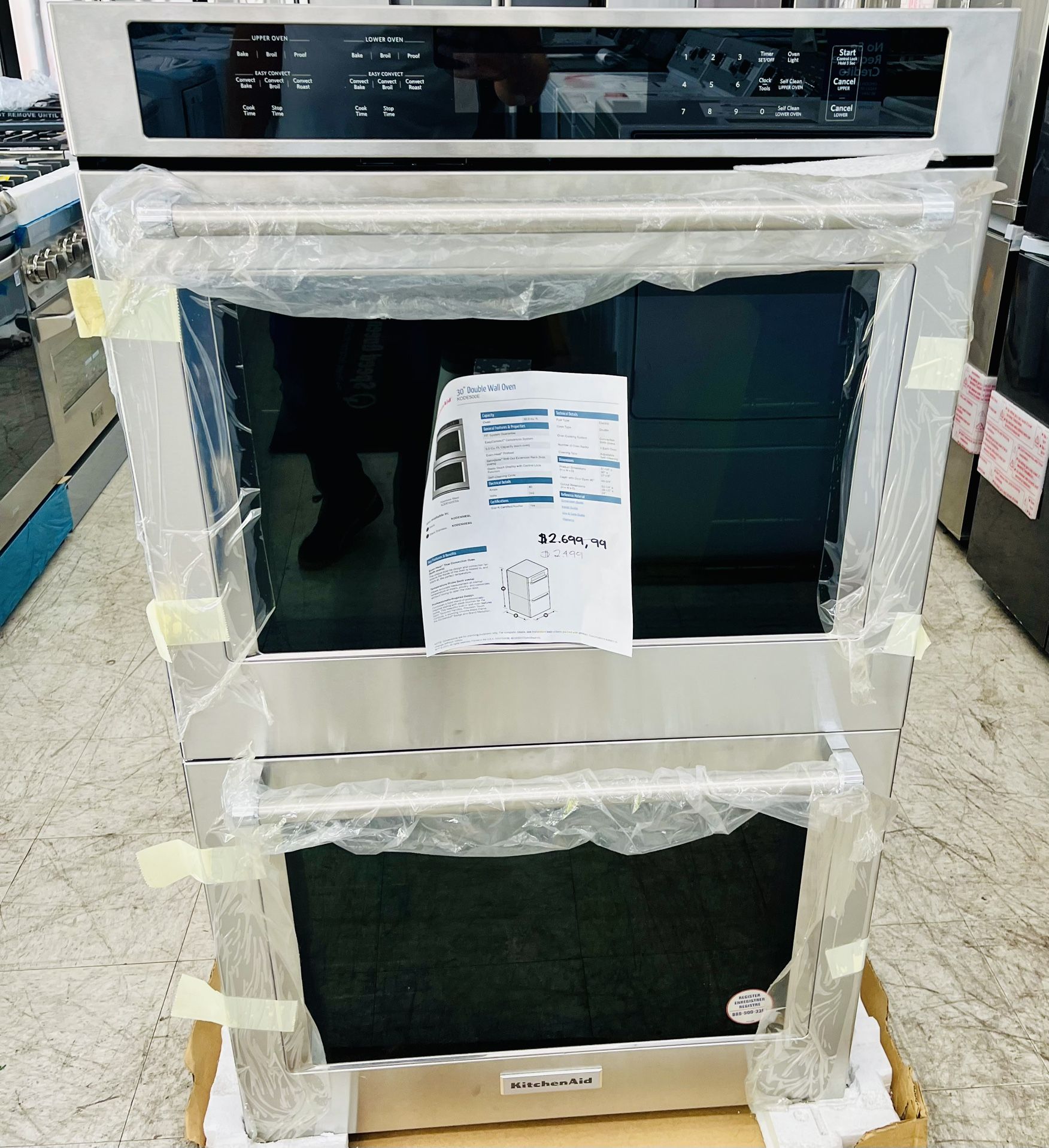 🔥🔥30” Kitchenaid Double Wall Oven