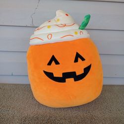 Squishmallows Official 12 inch Lester the Jack O'Lantern Latte