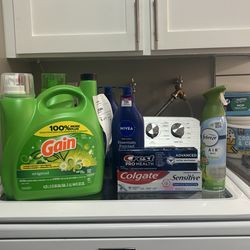Gain Bundle 5 pcs gain detergent , Colgate , crest , Nivea, febreze