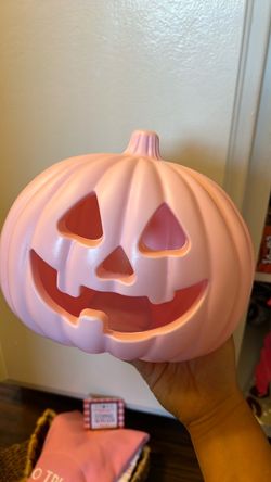 Pink Jack-O-Lantern Halloween Pumpkin Decoration