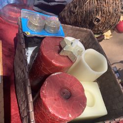Extra Large Real wax candles (combo battery operated) . All for $10