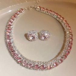 Crystals Necklace And Earrings 
