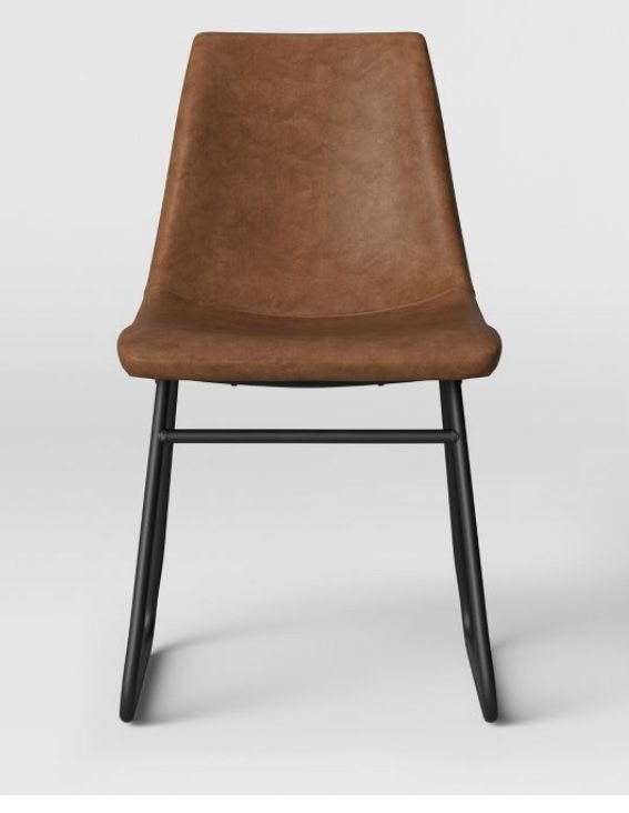 Bowden Faux Leather And Metal Dining Chair Caramel - Project 62