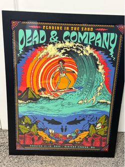 Dead & Company 2022 Poster Playing In The Sand Framed Cancun Week 2 #’d /650 LTD