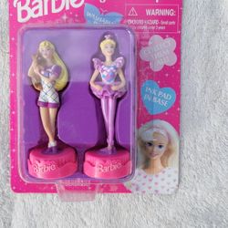 vintage 1996 barbie 'tara" figurine stampers x2 packs stocking stuffer