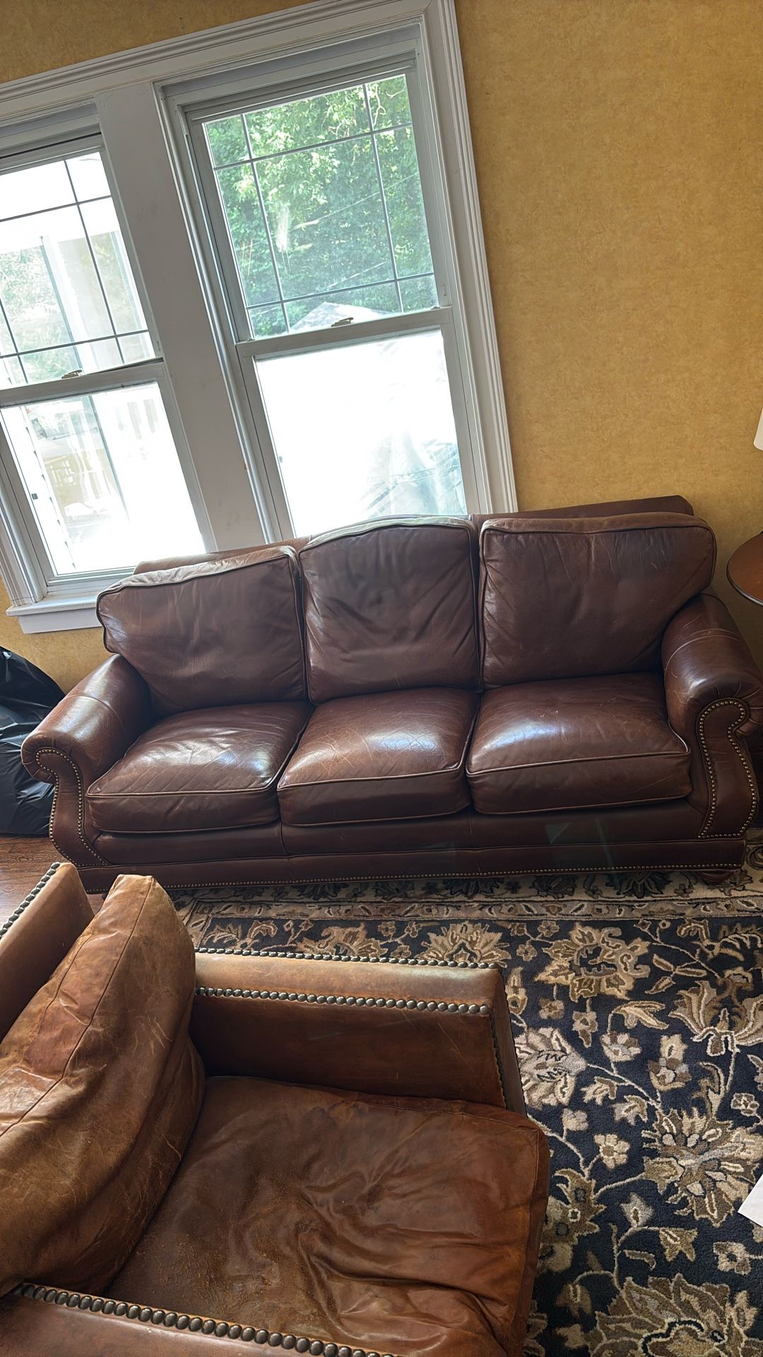 Genuine Leather Sofa Set - 3 Pieces (2 Couches + 1 Armchair)