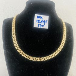10K  Yellow Gold Chain For Wedding 12.4Gr 17 Inches Long 