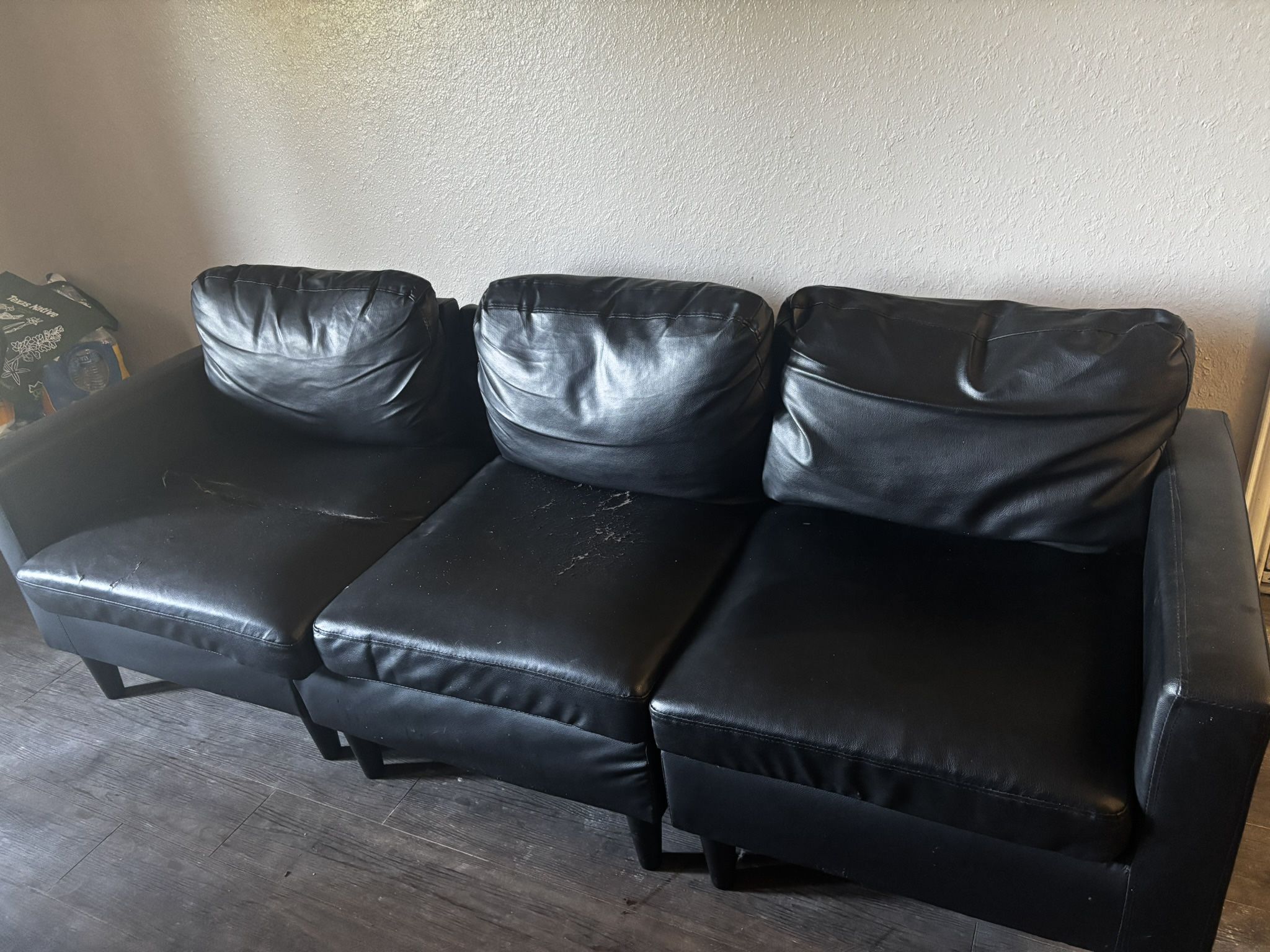 Black Couch + Ottoman – Comfortable – Moving Sale