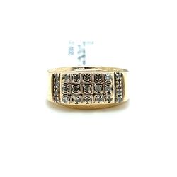 10kt Gold 2 Tier Diamond Ring Rectangle Cluster 6.80grams 154273 1