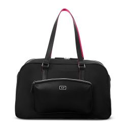 Sarah Jessica Parker Convertible RFID Weekender Bag with Removable Strap Garment Bag - Black/Candy