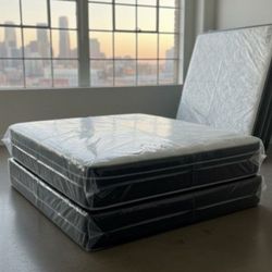 QUEEN Size Mattress Pillow Top with Box spring Set Colchones Nuevos Queen Size Mattress BED 