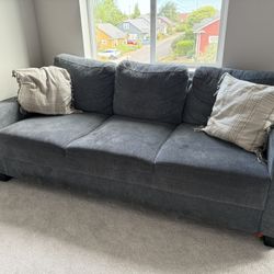 Blue Grey Sofa With Pillows 