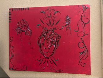heart painting , home decor
