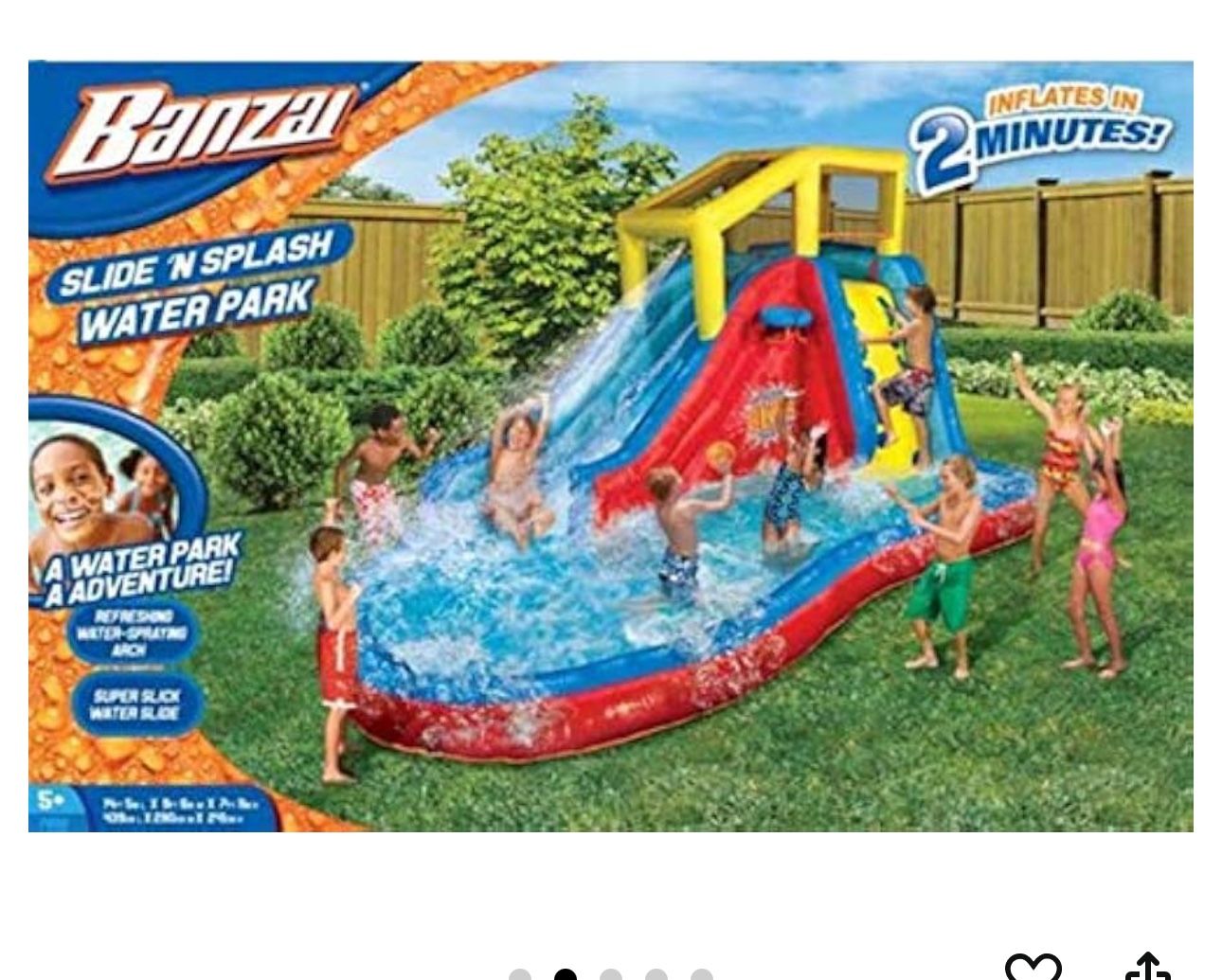 Banzai Inflatable Water Slide Huge Kids Pool (14 Feet Long by