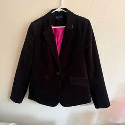 Charter Club Black Velvet Blazer with Pink Lining suit