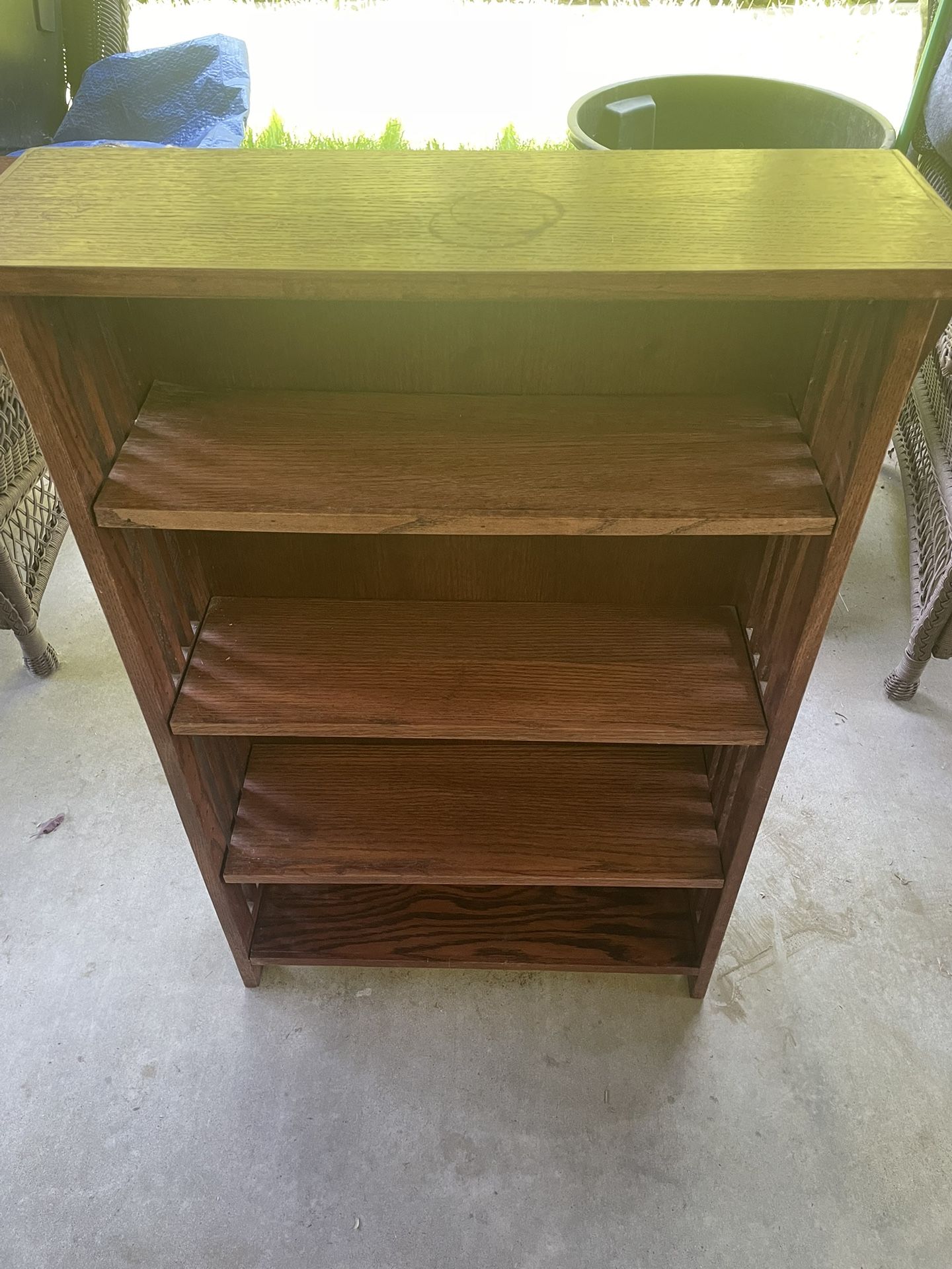 Previously Owned Wood Bookcase With 4 Adjustable Shelves 