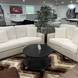 NEW Gorgeous High Performance Microfiber/Corduroy Sofa & Loveseat Set (We Deliver)!