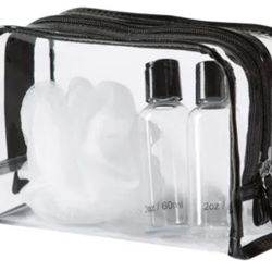 Daylogic Clear Clutch with 2 Bottles and Loofah