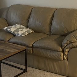 Large Brown Leather Couch