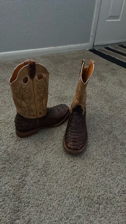 Western Cowboy Boots Snake Print Leather