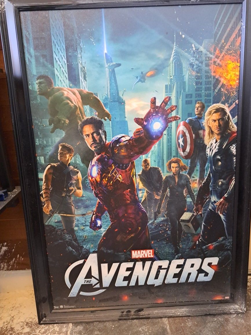 Huge Marvel Framed Avengers Wall Art Movie Poster