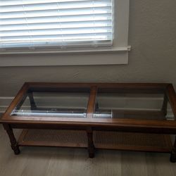 Vintage wooden coffee table with two end tables