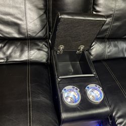 Power Recliner Sofa Set with LED Lights